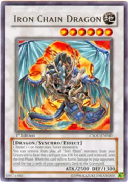 Yugioh! MP Iron Chain Dragon - CSOC-EN040 - Rare - Unlimited Edition Moderately - Image 1