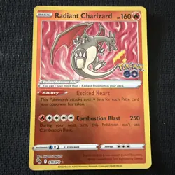 Radiant Charizard 011/078 Pokemon GO Radiant Rare Pokemon NM - Image 1