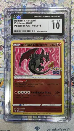 2022 Pokemon GO Radiant Charizard 011/078 HOLO CGC 10 GEM MINT - Image 1
