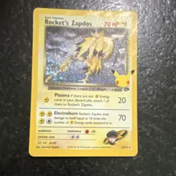 Rocket's Zapdos 15/132 Celebrations Classic Collection Holo Pokemon Card - Image 1