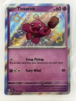 Pokemon TCG Tinkatink S&V Paldean Fates 165/091 Shiny Holo Rare Card NM - Image 1