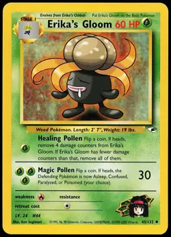 Erika's Gloom 45/132 Uncommon Gym Heroes Pokemon Card - Image 1