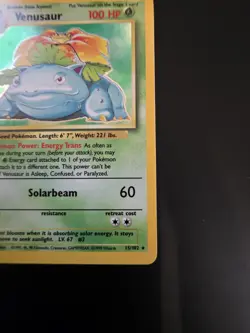 Venusuar Base Set 1999 Holo Rare Unlimited 15/102 Pokemon Card TCG - LP - Image 5