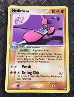 POKEMON CARD MEDICHAM 34/108 EX Power Keepers 2007 Black Star - Image 1