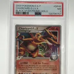 2009 PSA 7 POKEMON DIAMOND & PEARL BLACK STAR PROMO HOLO #DP45 CHARIZARD G LV.X - Image 3