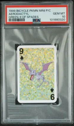 1999 BICYCLE POKEMON MINI PLAYING CARDS GREEN DECK AERODACTYL PSA 10 - Image 1