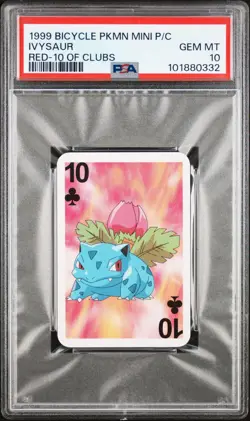 1999 BICYCLE POKEMON MINI PLAYING CARDS RED DECK IVYSAUR PSA 10 - Image 1