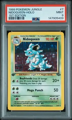 1999 Pokemon Jungle 1st Edition Nidoqueen Holo #7 PSA 9 MINT - Image 1