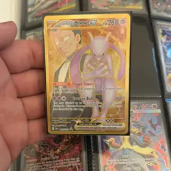 Pokemon Team Rocket's Mewtwo EX 240/182 Hyper Rare Full Art Holo - Image 3
