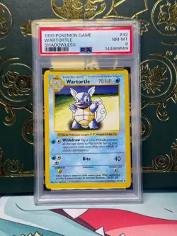 Pokemon 1999 Shadowless #42 Wartortle PSA 8 Mint - Image 1