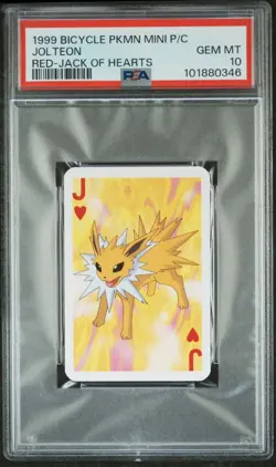 1999 BICYCLE POKEMON MINI PLAYING CARDS RED DECK JOLTEON PSA 10 #2 - Image 1