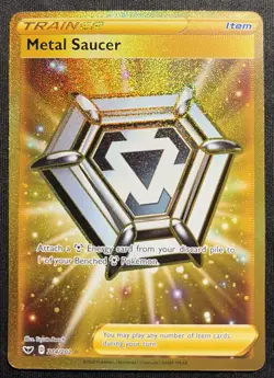Metal Saucer 214/202 Gold Secret Rare Pokemon Sword & Shield NM - Image 1