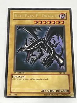 Yu-Gi-Oh! Red-Eyes B. Dragon SDJ-001 1st Edition Ultra Rare -FRESHLY OPENED NM - Image 1