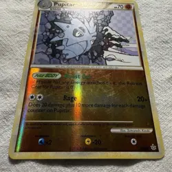 Pupitar and Larvitar reverse holo mid era pokemon cards - Image 5