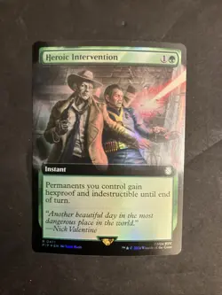 NM Extended Art Heroic Intervention Magic the Gathering Fallout Card 471 Foil - Image 1
