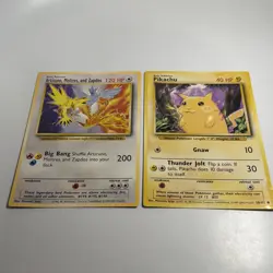 Pokemon Articuno Moltres & Zapdos jumbo Card Promo Pikachu 58/102 VG-EX Rare HTF - Image 1