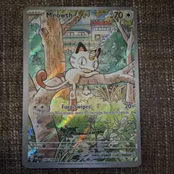 Pokemon Meowth 106/094 Holo Illustration Rare 70 HP Fury Swipes PFL Set TCG Card - Image 1
