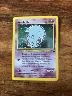 Pokemon TCG Wobbuffet Neo Discovery 16/75 Holo Unlimited Rare Card - Image 1