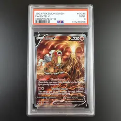 PSA 9 Entei V GG36/GG70 Pokemon Crown Zenith Full Art Holo Graded Card - Image 1