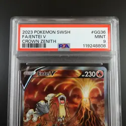 PSA 9 Entei V GG36/GG70 Pokemon Crown Zenith Full Art Holo Graded Card - Image 2