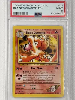 PSA 9 Blaine’s Charmeleon 31/132 Gym Challenge WOTC 2000 Pokemon Card - Image 1