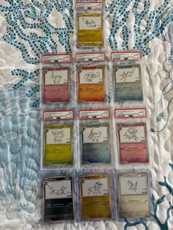 Yu Nagaba Eevee Promo Pokemon Card Japanese Set Of 9 complete w/ Pikachu PSA 10 - Image 1