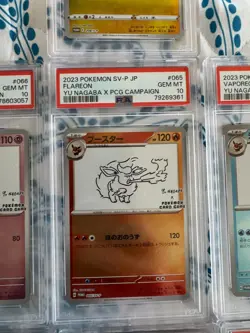 Yu Nagaba Eevee Promo Pokemon Card Japanese Set Of 9 complete w/ Pikachu PSA 10 - Image 4