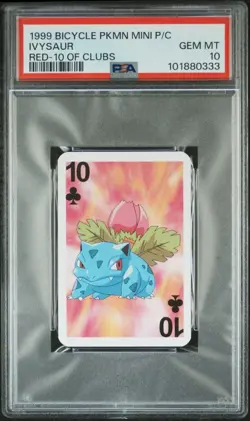 1999 BICYCLE POKEMON MINI PLAYING CARDS RED DECK IVYSAUR PSA 10 #2 - Image 1