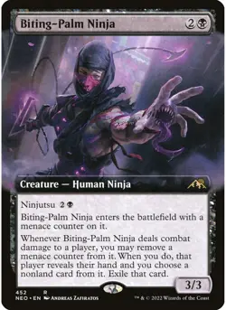 Biting-Palm Ninja (Extended Art) 452 MTG NM - Kamigawa: Neon Dynasty - Image 1