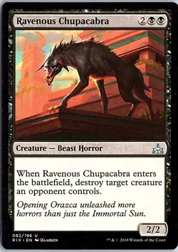 Ravenous Chupacabra U Rivals of Ixalan 82 LP MTG - Image 1