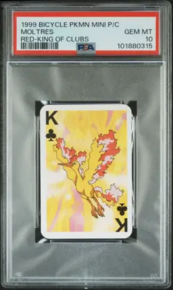 1999 BICYCLE POKEMON MINI PLAYING CARDS RED DECK MOLTRES PSA 10 - Image 1