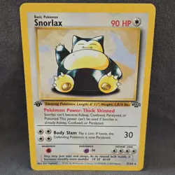 Pokemon TCG Snorlax Jungle 27/64 1st Edition 90 HP Basic Rare Regular Card - Image 1