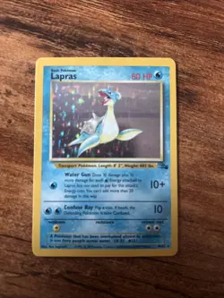 Pokemon TCG Lapras Fossil Holo Unlimited Rare Card 10/62 - Image 1