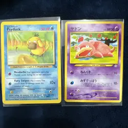 Psyduck 53/62 Pokemon TCG Fossil English NM- & 1st Edition Slowpoke 73 Neo NM - Image 1