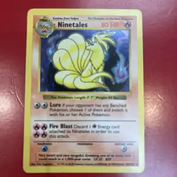 Pokemon TCG Ninetales Holo Rare Unlimited 12/102 ERROR Missing Attack,Shadowless - Image 1