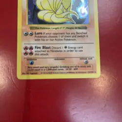 Pokemon TCG Ninetales Holo Rare Unlimited 12/102 ERROR Missing Attack,Shadowless - Image 3