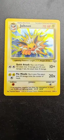 Pokemon TCG Jolteon Jungle 4/64 Holo Unlimited Holo Rare - HP - Image 1