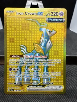 2024 Pokemon Iron Crown ex 216/162 Temporal Forces Hyper Rare Holo NM - Image 1