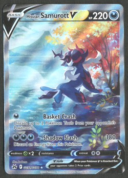 Pokemon TCG: Hisuian Samurott V GG51/GG70 Crown Zenith: Galarian Gallery - Image 1