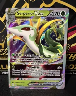 Pokemon - Serperior VSTAR 008/195 - Silver Tempest Holo - Image 1