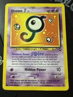 Unown J 38, Black Star Promo, Pokemon TCG, WOTC, 2001 Vintage, MP/HP - Image 1