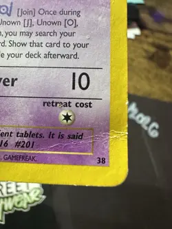 Unown J 38, Black Star Promo, Pokemon TCG, WOTC, 2001 Vintage, MP/HP - Image 2