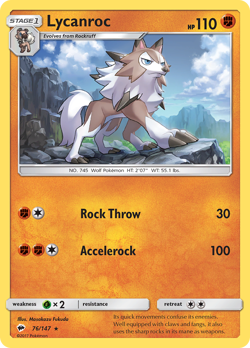 Lycanroc 76/147 R Burning Shadows Pokemon NM/M - Image 1