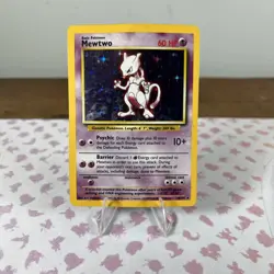 Pokemon 1999 Mewtwo 10/102 Base Set Holo Rare Damaged - Image 1
