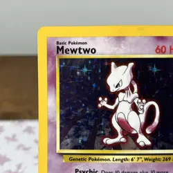 Pokemon 1999 Mewtwo 10/102 Base Set Holo Rare Damaged - Image 2