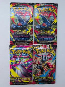 Lot Of (4) Pokemon Phantasmal Flames & Mega Evolution Booster Packs - Image 1