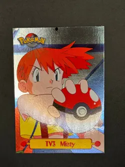 Pokemon: Misty TV3 1999 Topps TV Animation Blue Label Logo HOLO - Image 2