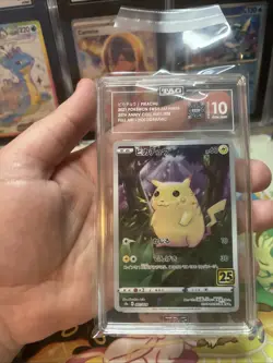 Pokemon Pikachu Japanese 25th Anniversary 001/028 Full Art TAG 10 Gem Mint - Image 3