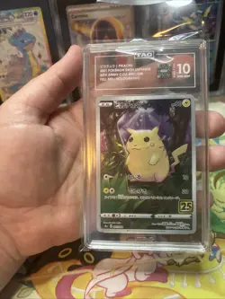 Pokemon Pikachu Japanese 25th Anniversary 001/028 Full Art TAG 10 Gem Mint - Image 4