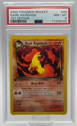 2000 POKEMON ROCKET #44 DARK RAPIDASH 1ST EDITION PSA 8 NM-MT - Image 1